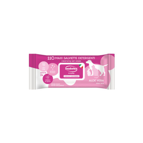 Υγρά μαντηλάκια για τα Κατοικίδια ζώα Inodorina Aloe Vera 110 Μονάδες