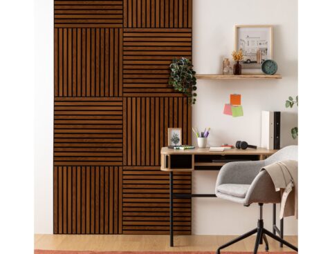 3D Πάνελ Τοίχου Colva Atmosphera - 60X60Cm - Dark Wood