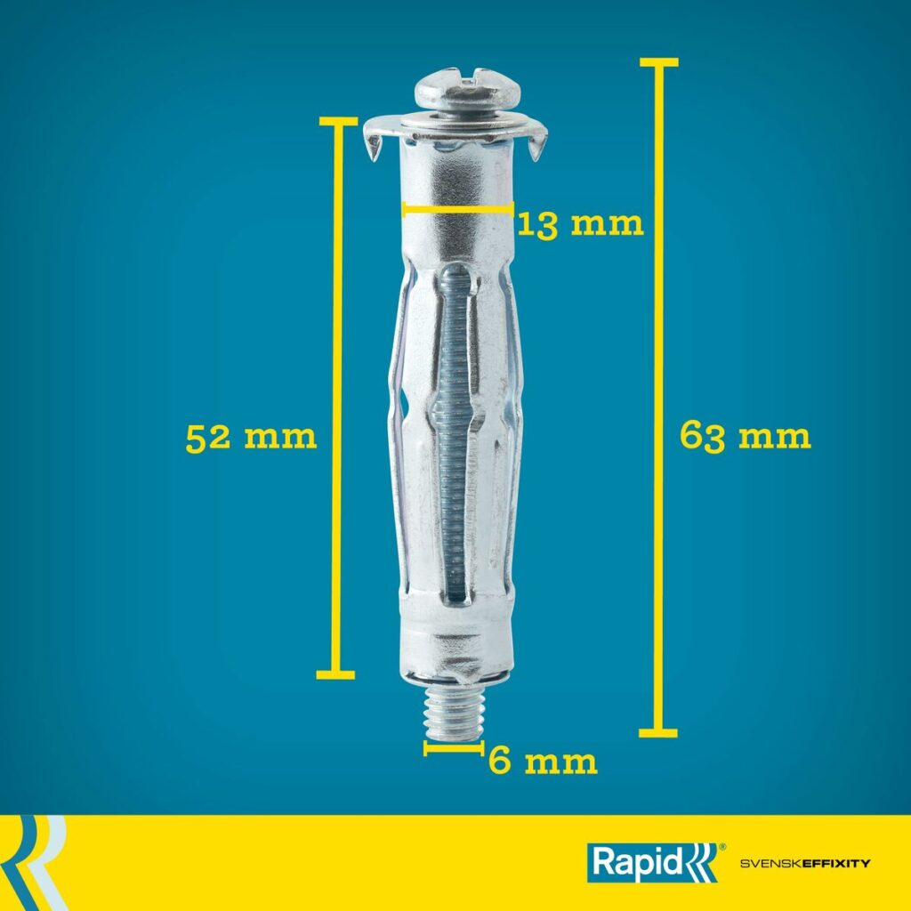άγκυρες και βίδες Rapid 13 x 52 mm M6 x 63 mm Μέταλλο Επέκταση x10