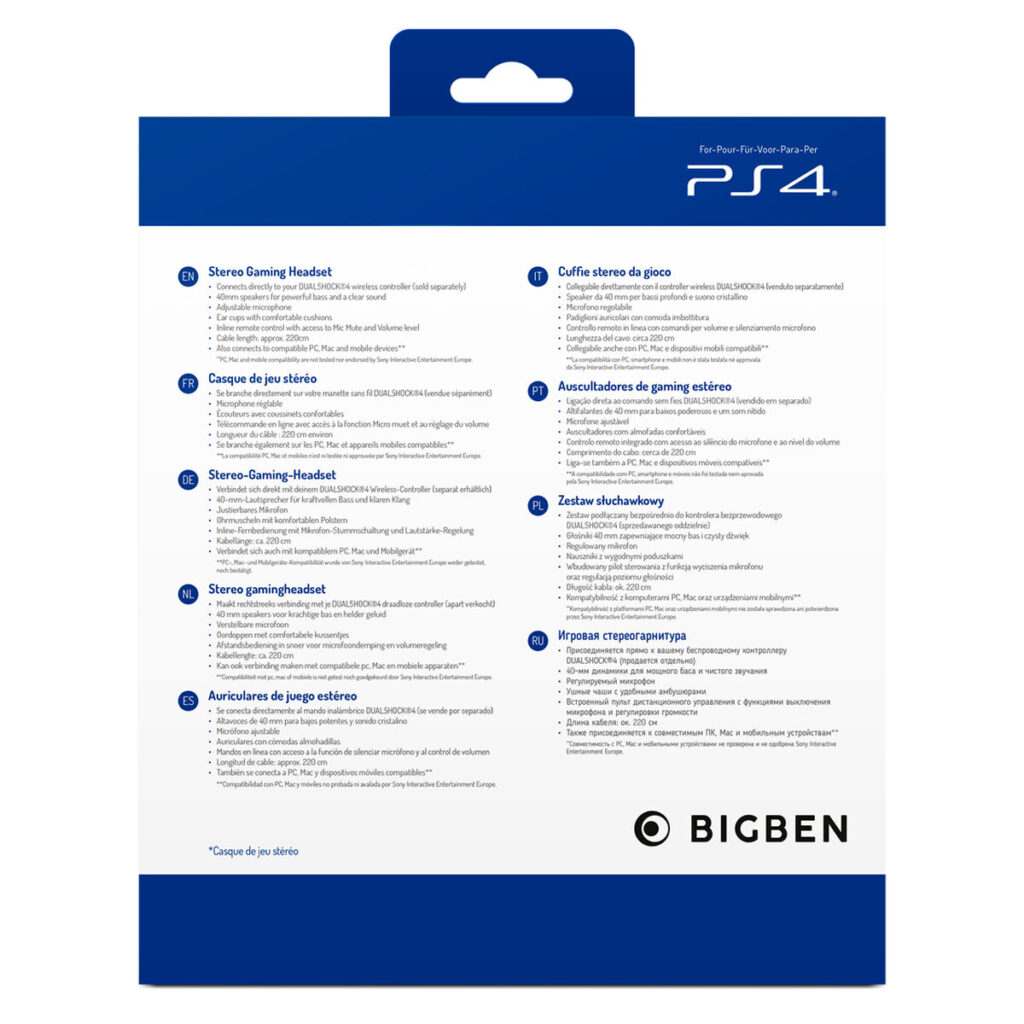 Ακουστικά με Μικρόφωνο για Gaming Big Ben Interactive PS4OFHEADSETV3WHITE Λευκό Μαύρο/Λευκό