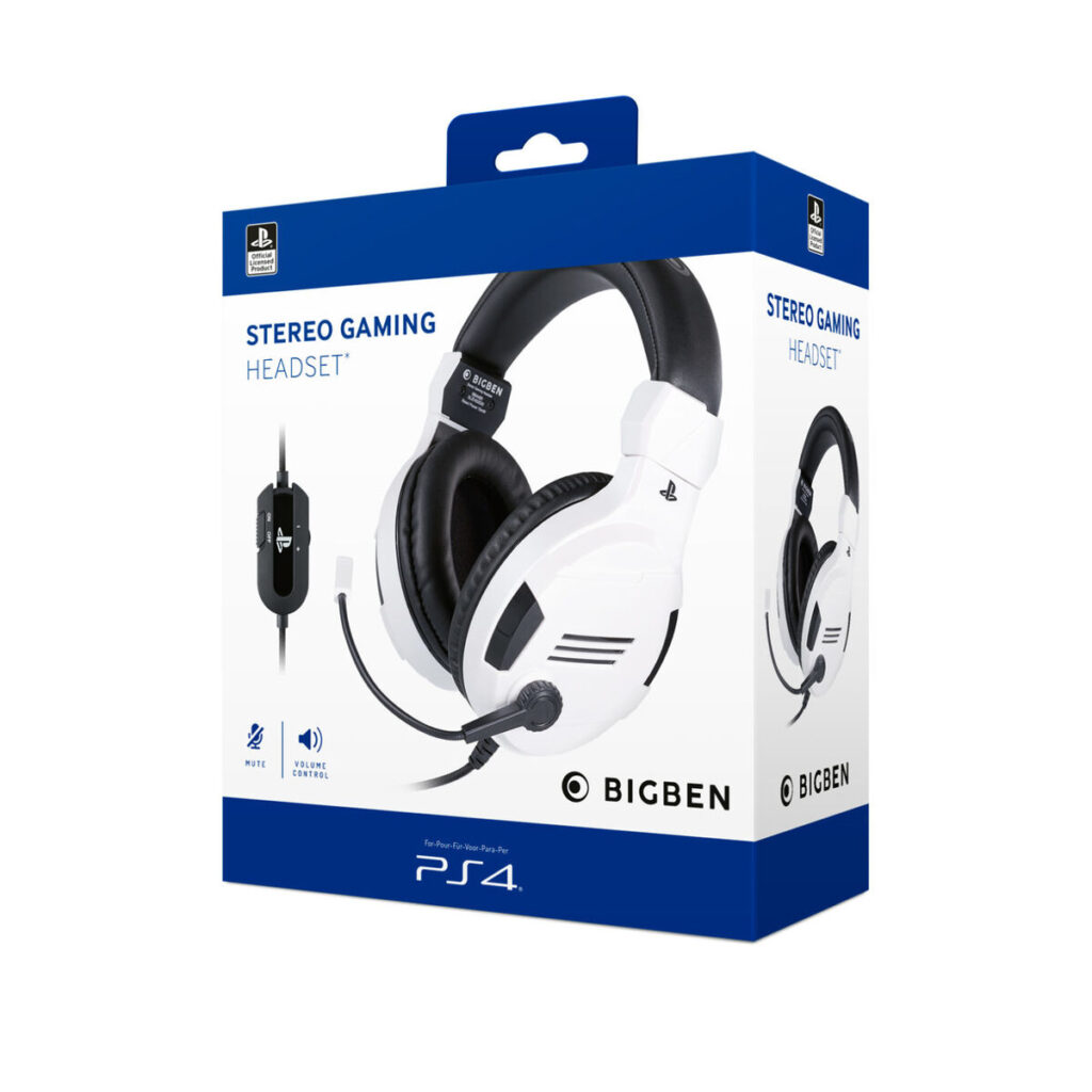 Ακουστικά με Μικρόφωνο για Gaming Big Ben Interactive PS4OFHEADSETV3WHITE Λευκό Μαύρο/Λευκό