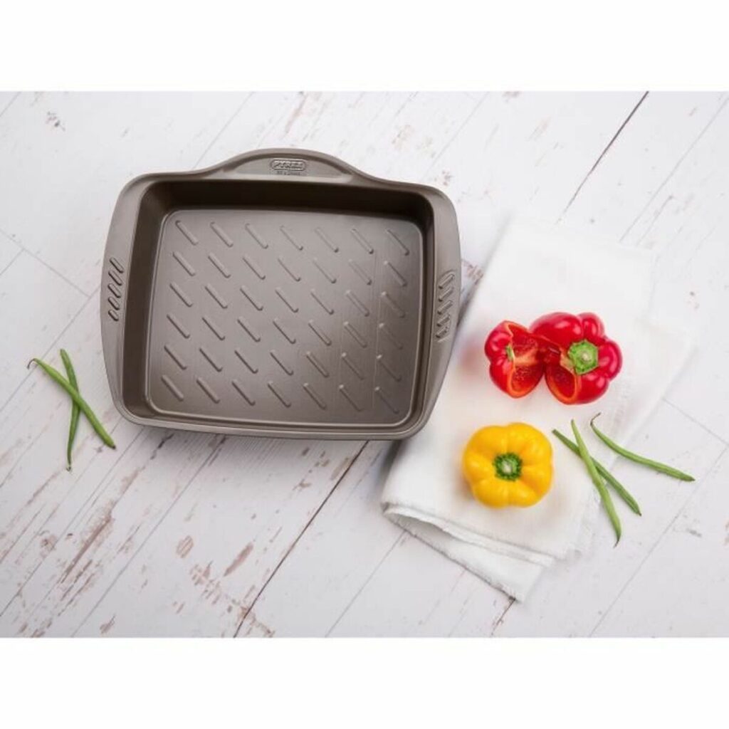 Αντικολλητικός Δίσκος Φούρνου Pyrex Καφέ Μαύρο Μέταλλο Χάλυβας