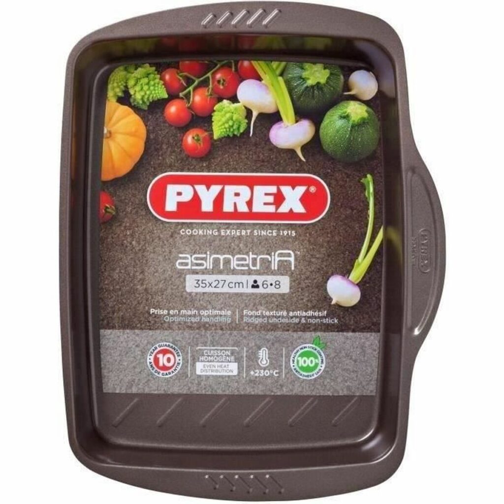 Αντικολλητικός Δίσκος Φούρνου Pyrex Καφέ Μαύρο Μέταλλο Χάλυβας