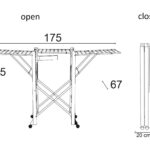 Απλώστρα Airone Arit - 175X67X105Cm - Φυσικό
