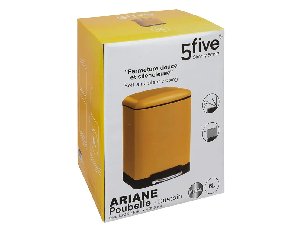Αξεσουάρ Μπάνιου Softcl 6L Dustbin Ariane Five Yellow 138059C