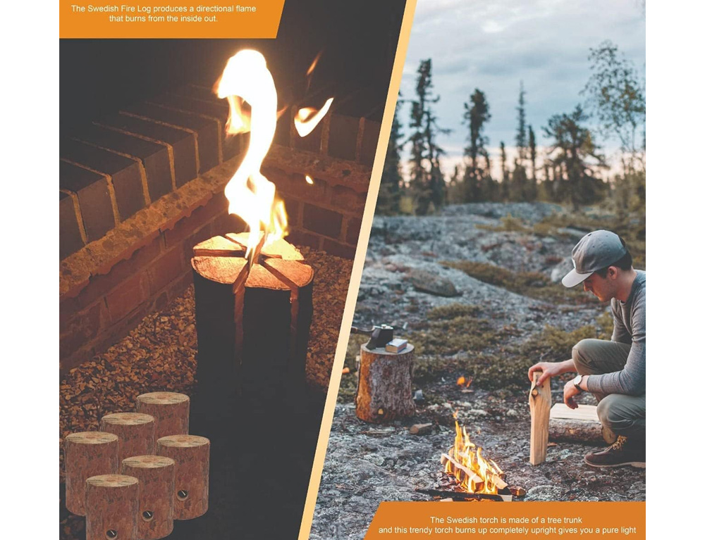 Αξεσουάρ Ψησταριών Bbq Log Candle Wood Bbq H20Xd15Cm Fs6000010