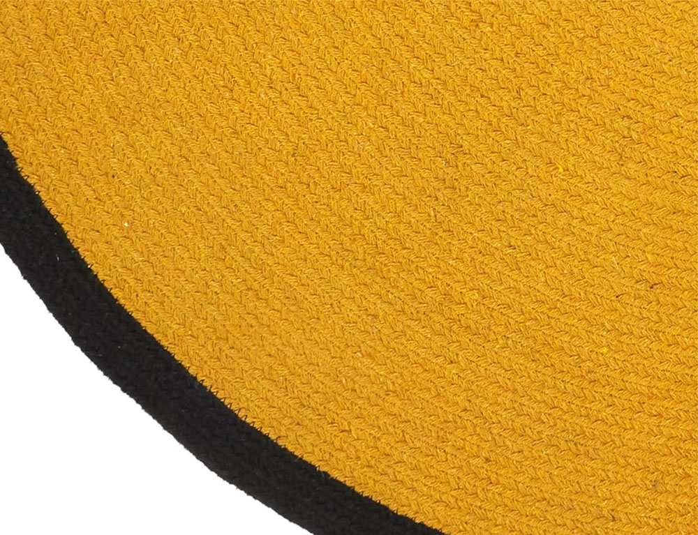 Χαλιά Tapis Rond Coton Moutarde Bord Noir 120Cm M4 Tx904