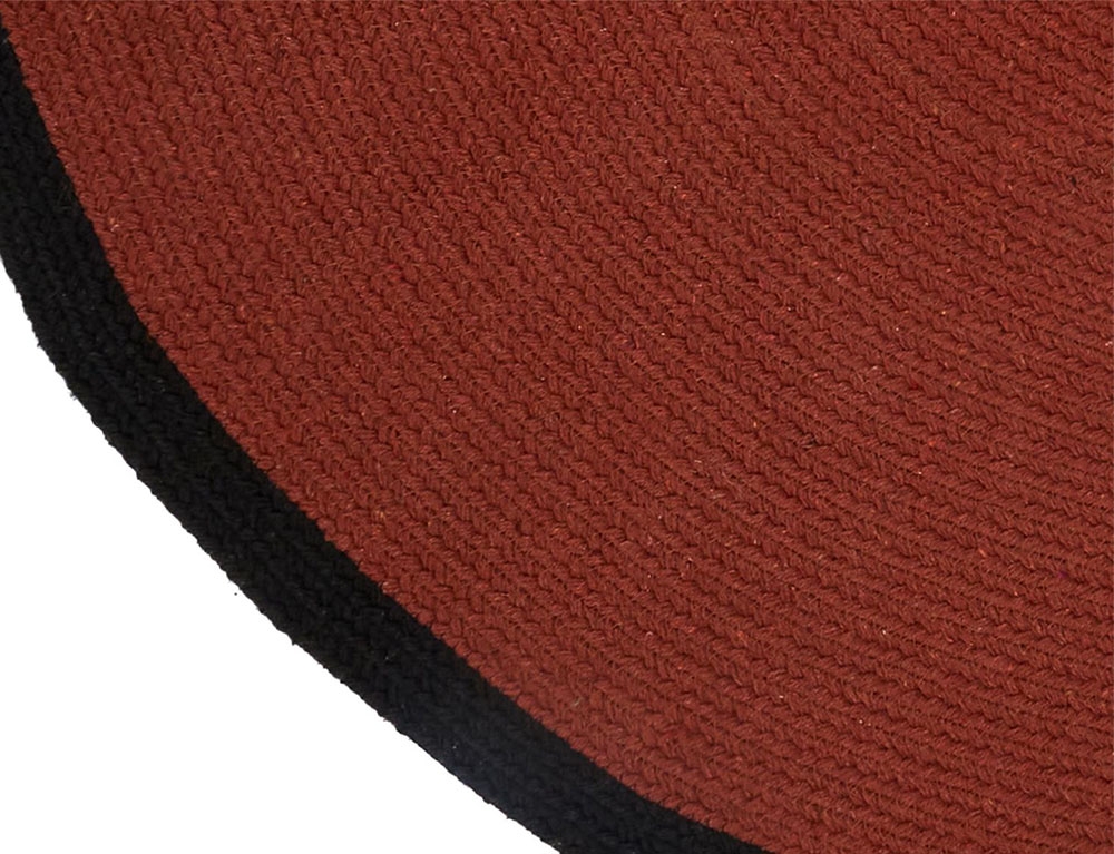 Χαλιά Tapis Rond Coton Terracotta Bord Noir 120Cm M4 Tx9