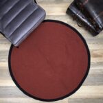 Χαλιά Tapis Rond Coton Terracotta Bord Noir 120Cm M4 Tx9