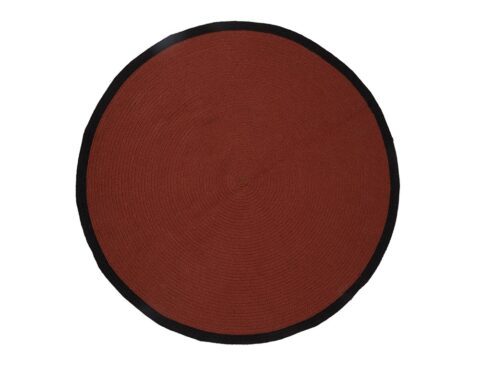 Χαλιά Tapis Rond Coton Terracotta Bord Noir 120Cm M4 Tx9