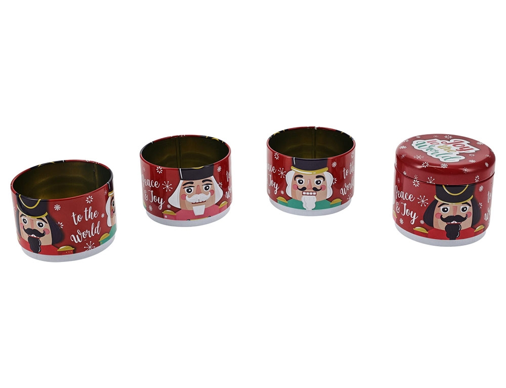 Χριστουγεννιάτικη Ζαχαροπλαστική Stand Storage Tin 4 Layers Tin