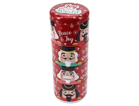 Χριστουγεννιάτικη Ζαχαροπλαστική Stand Storage Tin 4 Layers Tin