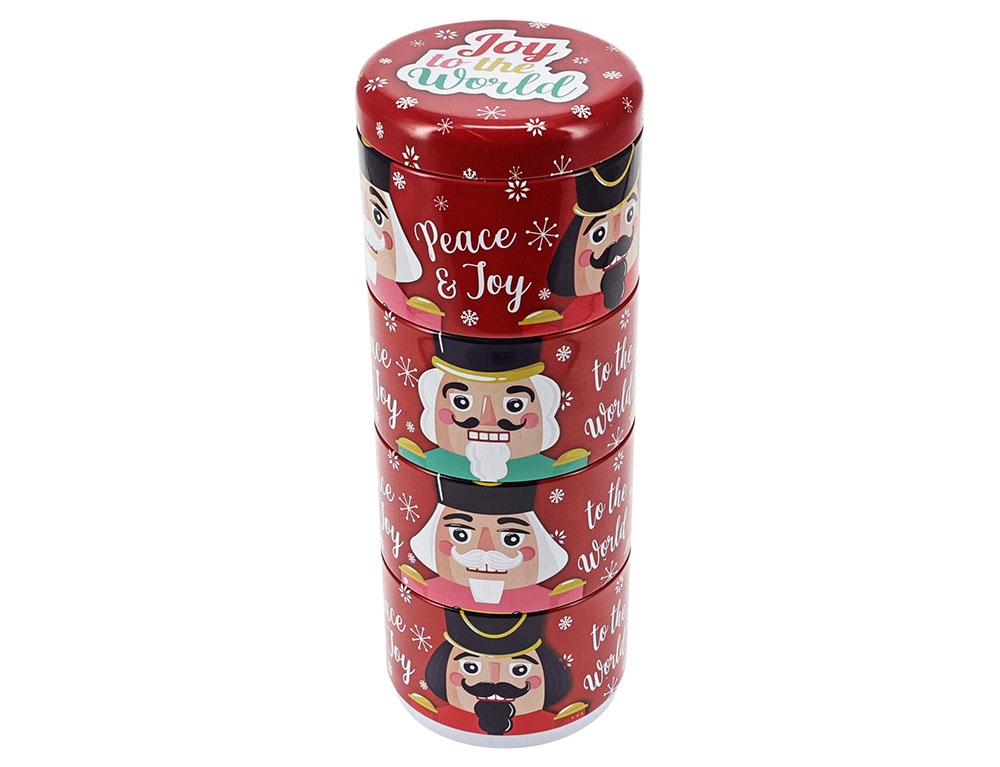 Χριστουγεννιάτικη Ζαχαροπλαστική Stand Storage Tin 4 Layers Tin