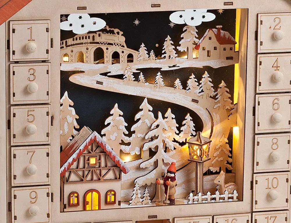 Χριστουγεννιάτικο Ημερολόγιο Με Led - 38X9X48.5Cm