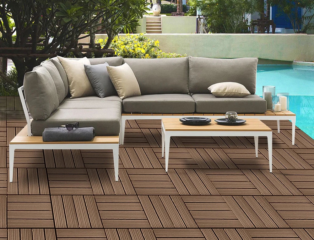 Διακόσμηση & Οργάνωση Μπαλκονιού Decking Tile Set 6Pc Wpc Brown X64000010