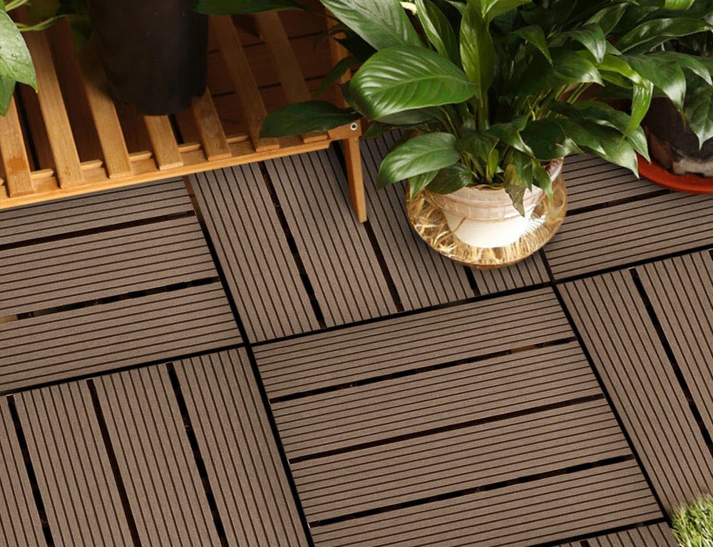 Διακόσμηση & Οργάνωση Μπαλκονιού Decking Tile Set 6Pc Wpc Brown X64000010
