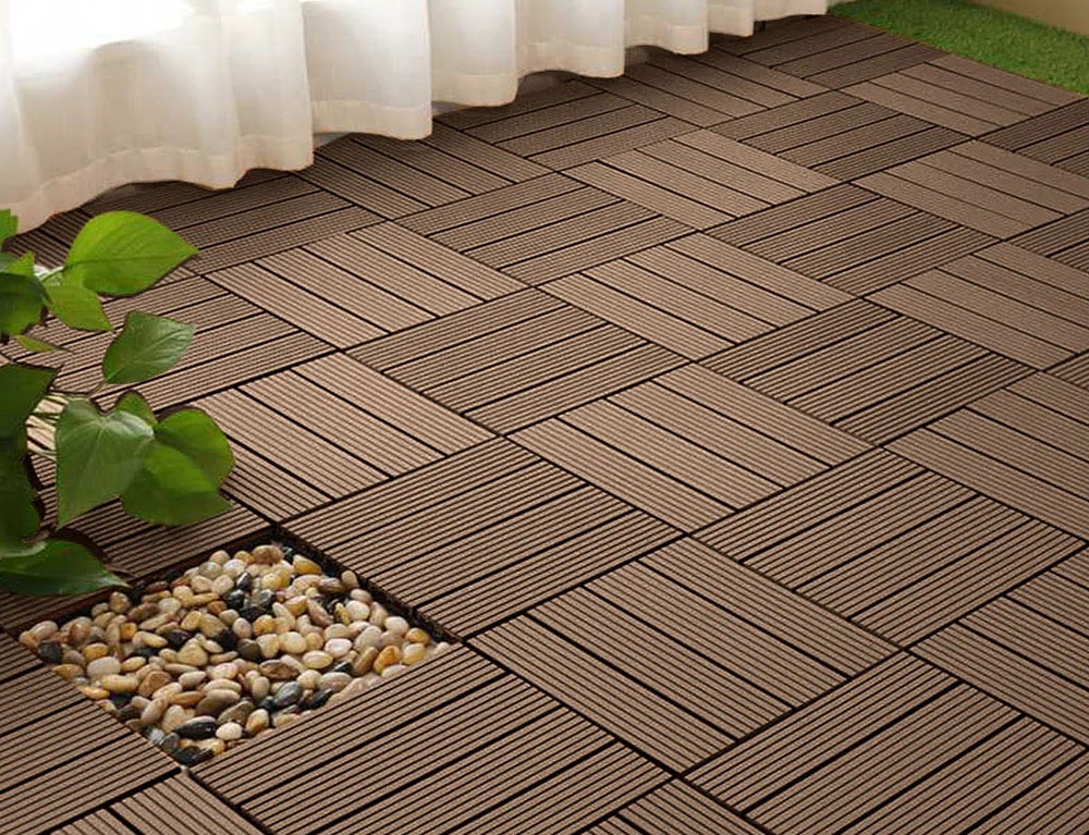 Διακόσμηση & Οργάνωση Μπαλκονιού Decking Tile Set 6Pc Wpc Brown X64000010