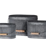 Διακόσμηση & Οργάνωση Μπαλκονιού Planter Set Oval Steel 3Pcs Fz3000930