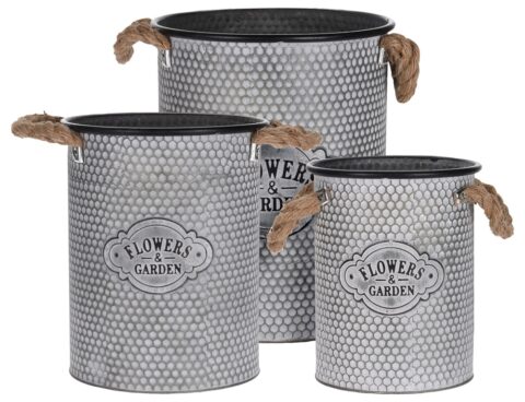 Διακόσμηση & Οργάνωση Μπαλκονιού Planter Set Zinc 3Pcs Fz3000640