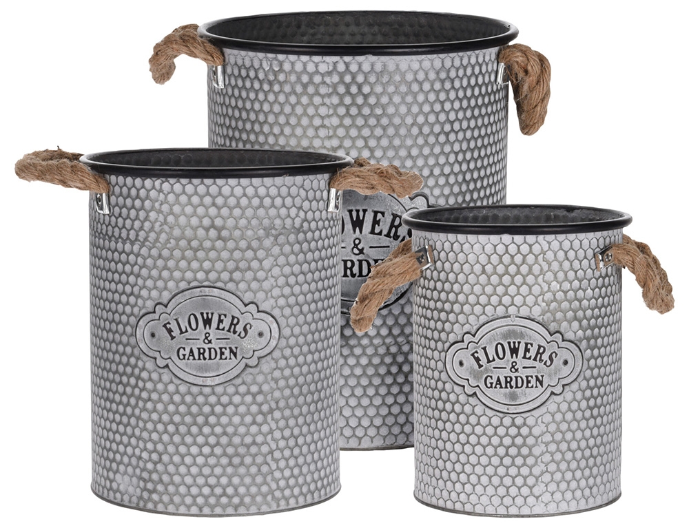 Διακόσμηση & Οργάνωση Μπαλκονιού Planter Set Zinc 3Pcs Fz3000640