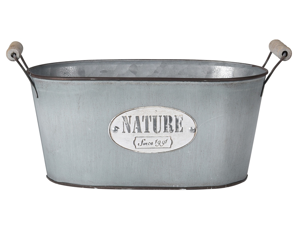Διακόσμηση & Οργάνωση Μπαλκονιού Planter Zinc Oval Fz3000680