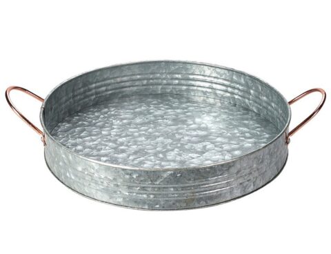 Διακόσμηση & Οργάνωση Μπαλκονιού Serving Tray Zinc Metal Handle Fz1000820