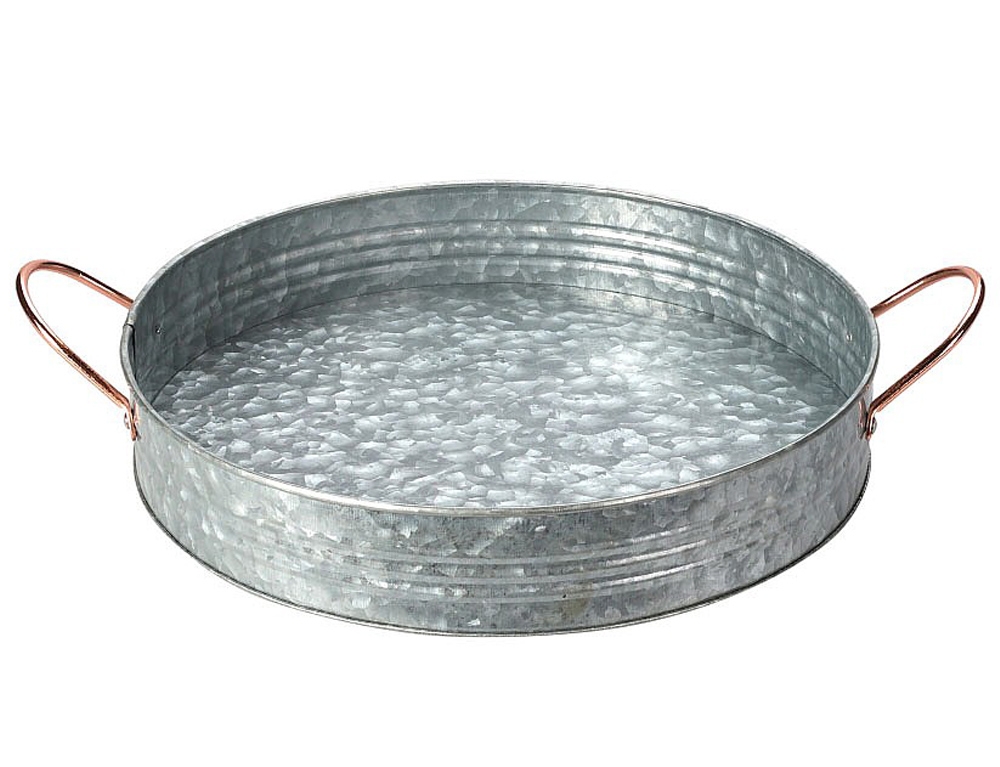 Διακόσμηση & Οργάνωση Μπαλκονιού Serving Tray Zinc Metal Handle Fz1000820