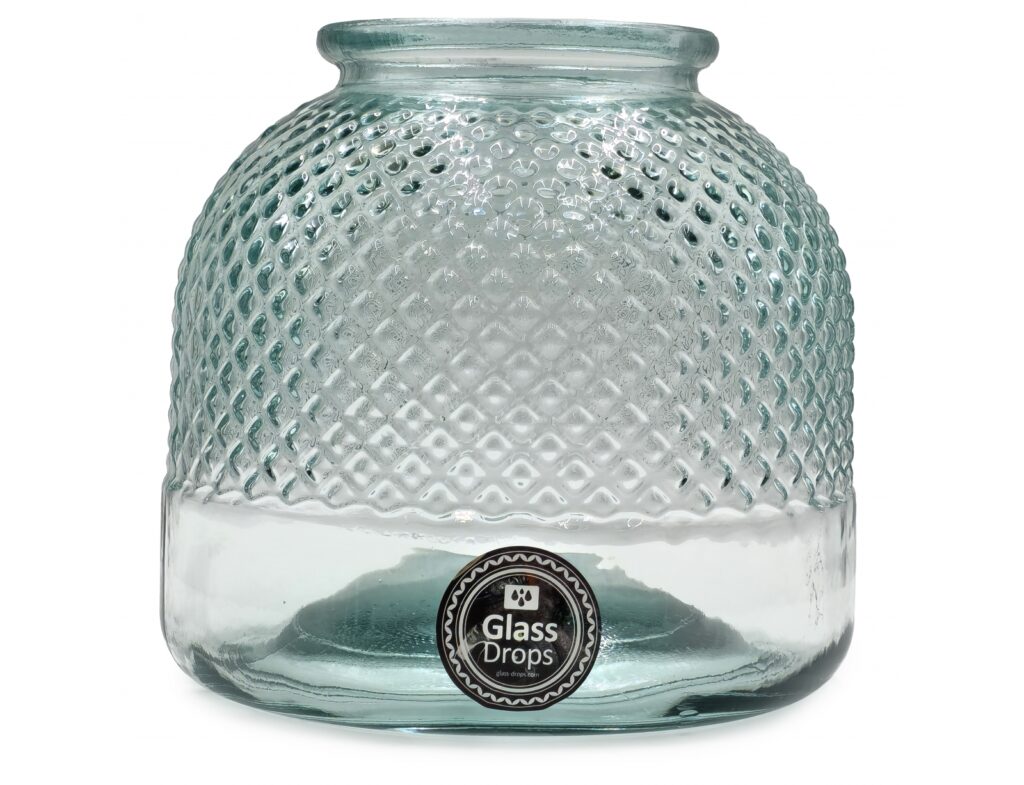 Διακόσμηση Σε Γυάλινο Design Bazo Κηροπηγιο Glass Drops Diamante 24Cm