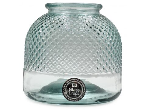 Διακόσμηση Σε Γυάλινο Design Bazo Κηροπηγιο Glass Drops Diamante 24Cm