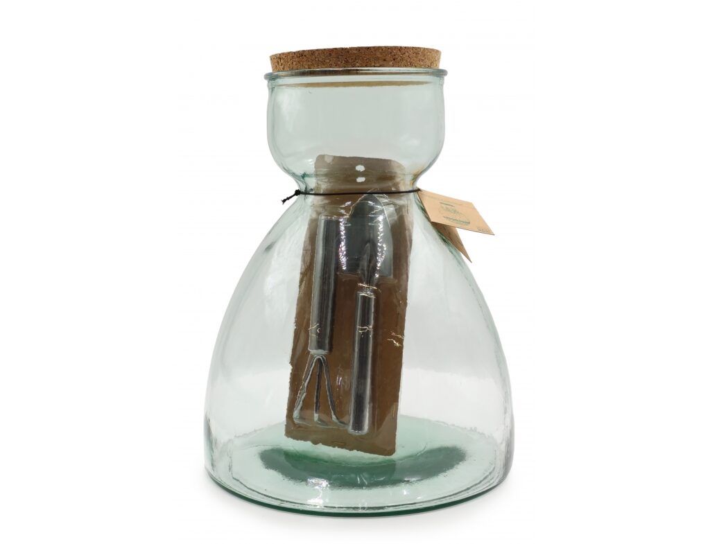 Διακόσμηση Σε Γυάλινο Design Bottle Glass Drops Green Terrarium Me Εργαλεια 34
