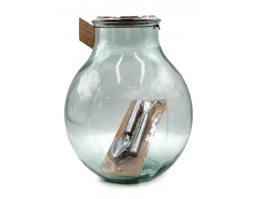 Διακόσμηση Σε Γυάλινο Design Bottle Glass Drops Green Terrarium Me Εργαλεια 36C
