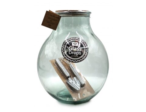 Διακόσμηση Σε Γυάλινο Design Bottle Glass Drops Green Terrarium Me Εργαλεια 36C
