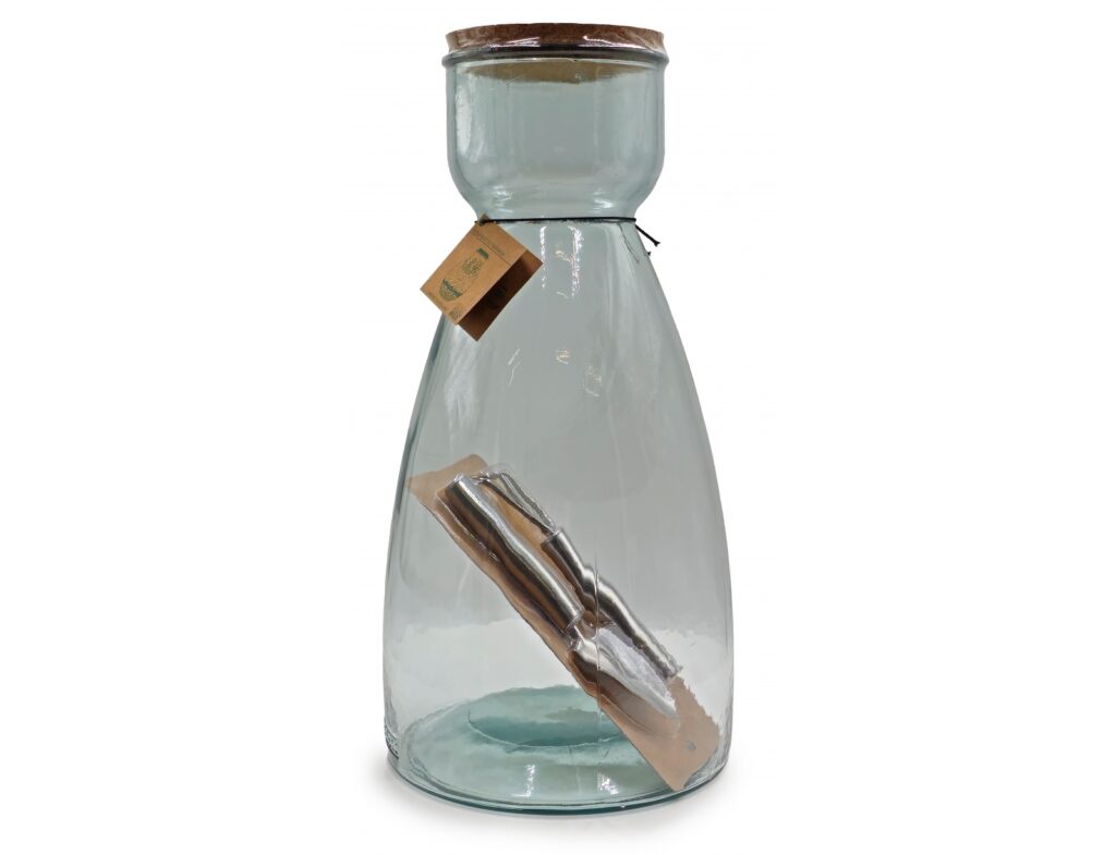 Διακόσμηση Σε Γυάλινο Design Bottle Glass Drops Green Terrarium Me Εργαλεια 43,