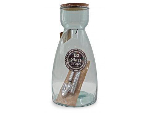 Διακόσμηση Σε Γυάλινο Design Bottle Glass Drops Green Terrarium Me Εργαλεια 43,