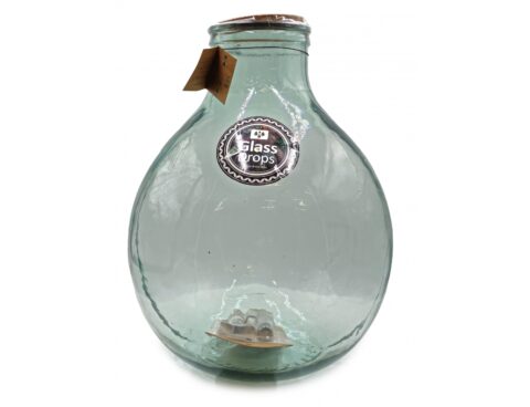 Διακόσμηση Σε Γυάλινο Design Bottle Glass Drops Green Terrarium Me Εργαλεια 46C