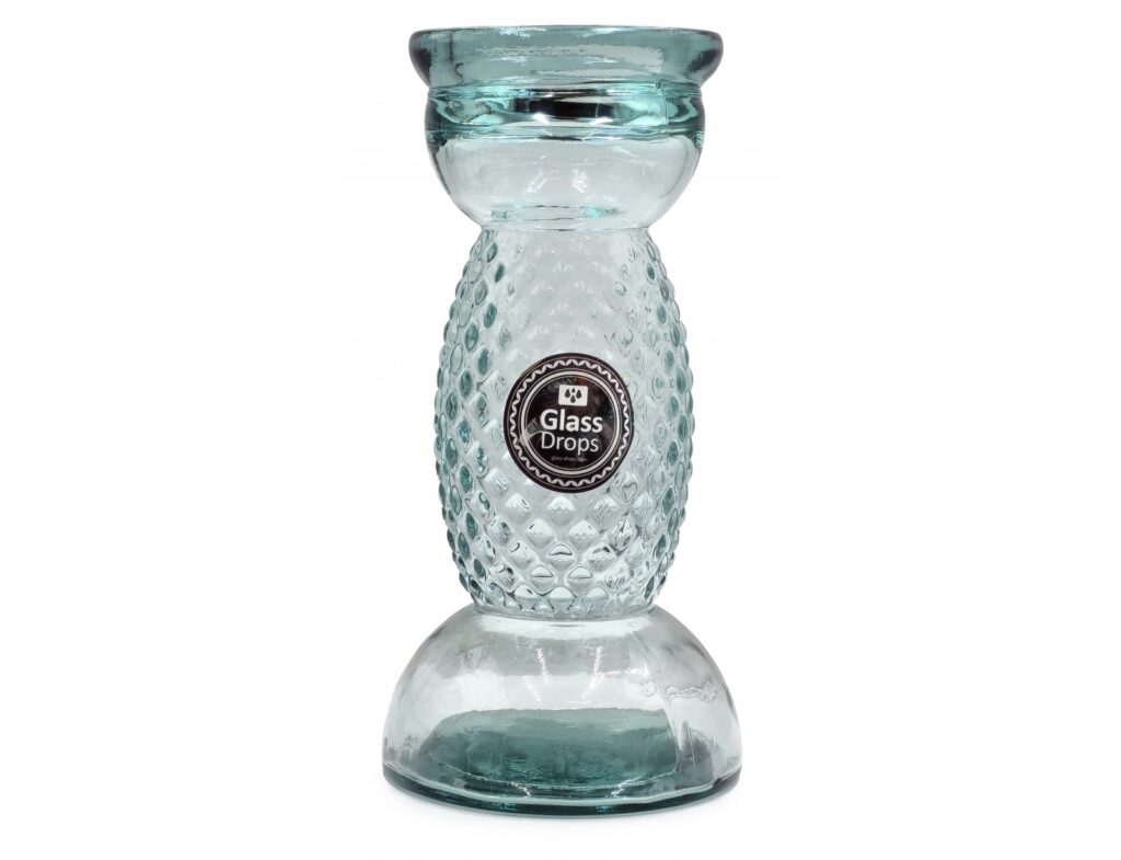 Διακόσμηση Σε Γυάλινο Design Κηροπηγιο Glass Drops Diamante 28Cm