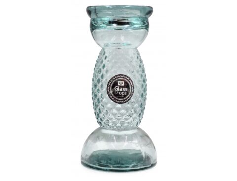 Διακόσμηση Σε Γυάλινο Design Κηροπηγιο Glass Drops Diamante 28Cm