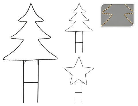 Διακοσμητικά Φωτεινά Στοιχεία Groundpin Xmas Figure 2Ass Amz111020