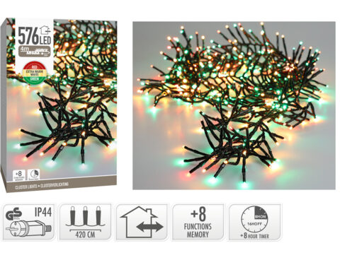 Διακοσμητικά Λαμπάκια Led Cluster Lights 576L 3 Clr Ax8550720