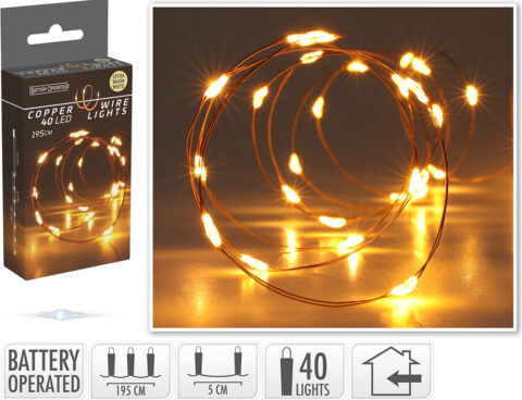 Διακοσμητικά Λαμπάκια Led Copperwire 40Led Ww Bo Ax9735020