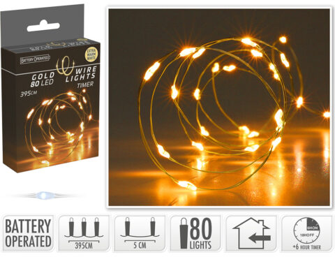 Διακοσμητικά Λαμπάκια Led Gold Wire 80L Extra Warm Wht Ax9734120