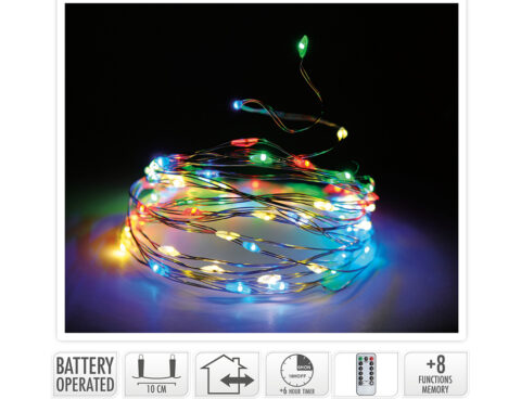 Διακοσμητικά Λαμπάκια Led Silver Wire 200Led 8F Remote Ax9722120