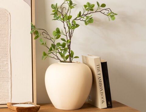Διακόσμητικά Στοιχεία Vase Crmq Boule Rily Beige H22