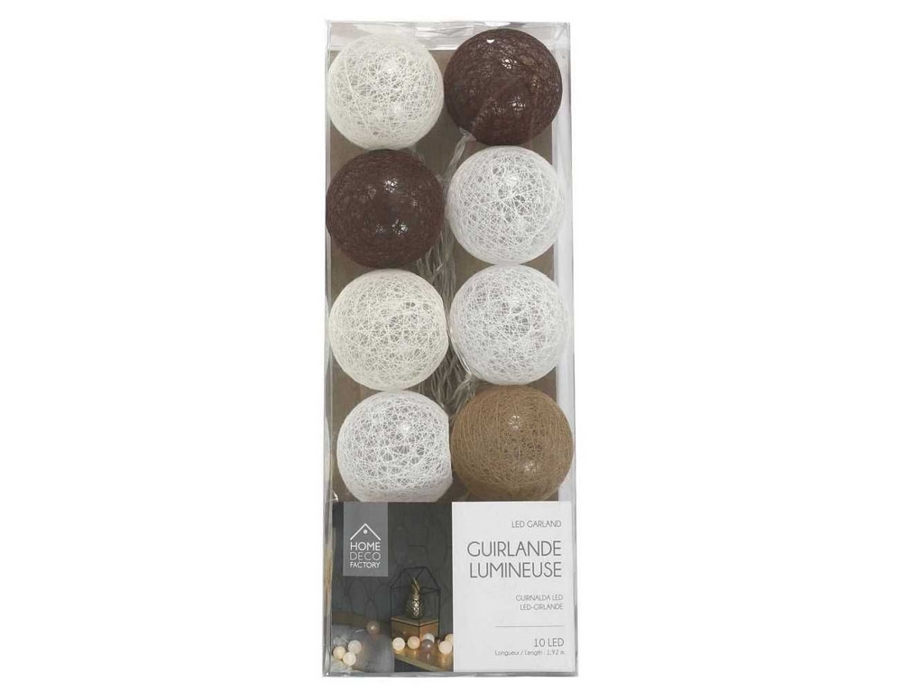Διακοσμητικές Γιρλάντες Led 10 Led Ball String Lights Brown Shades La10065