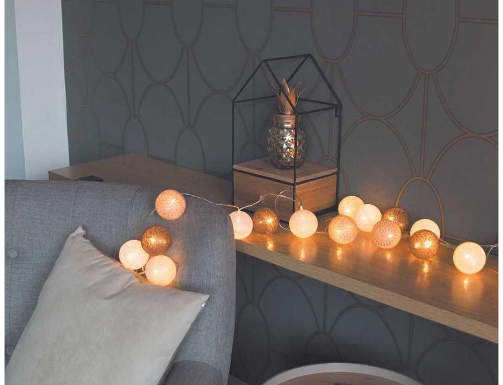 Διακοσμητικές Γιρλάντες Led 10 Led Ball String Lights Brown Shades La10065