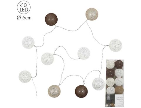 Διακοσμητικές Γιρλάντες Led 10 Led Ball String Lights Brown Shades La10065