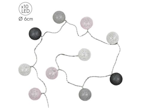 Διακοσμητικές Γιρλάντες Led 10 Led Ball String Lights Greypink Shades La10067