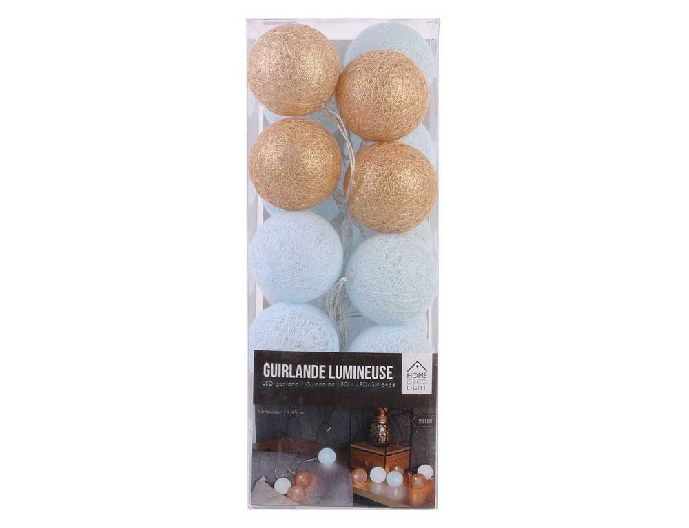 Διακοσμητικές Γιρλάντες Led 20 Led Ball String Lights Golden Blue Shades La100