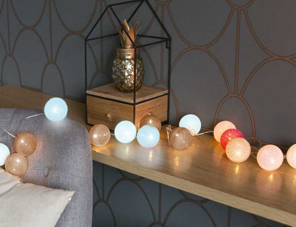 Διακοσμητικές Γιρλάντες Led 20 Led Ball String Lights Golden Blue Shades La100