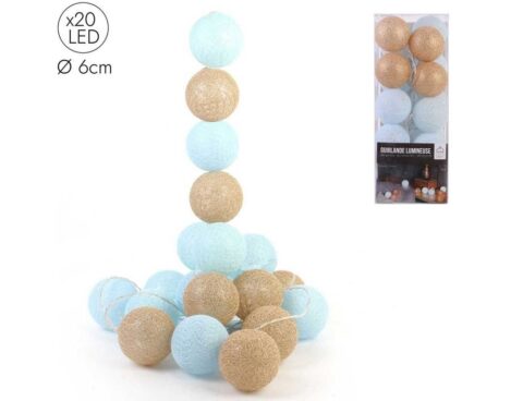 Διακοσμητικές Γιρλάντες Led 20 Led Ball String Lights Golden Blue Shades La100